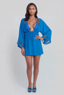 Tie Front Applique Swim Cover Up
