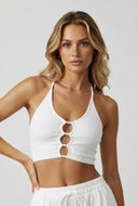Adaline Ribbed Keyhole Crop Top