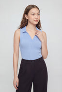 Oaklee Sleeveless Ribbed Polo Shirt