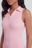 Oaklee Sleeveless Ribbed Polo Shirt