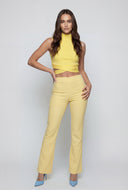 Ribbed Cutout Mock Neck Crop Top