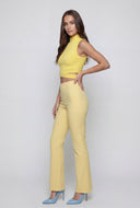 Ribbed Cutout Mock Neck Crop Top