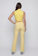 Ribbed Cutout Mock Neck Crop Top