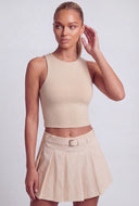 Cropped Crew Neck Tank Top