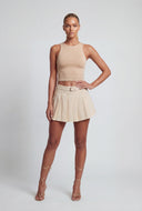 Cropped Crew Neck Tank Top