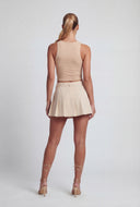 Cropped Crew Neck Tank Top