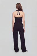 Scalloped Trim Crop Halter Top