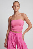 Annalise Ruched Crop Tube Top