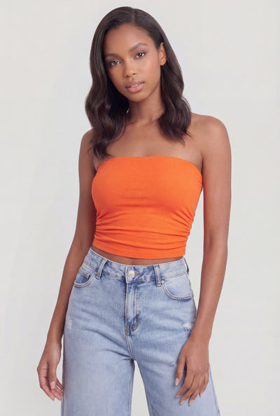 Annalise Ruched Crop Tube Top