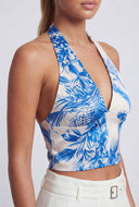 Tropical Crop Halter Top