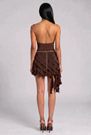 Heidi Cowl Neck Metallic Halter Top