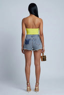 Heidi Cowl Neck Metallic Halter Top