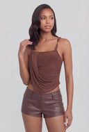 Raven Twist Strap Asymmetrical Blouse