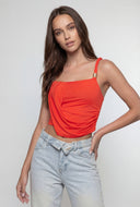 Raven Twist Strap Asymmetrical Blouse