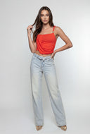 Raven Twist Strap Asymmetrical Blouse