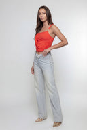 Raven Twist Strap Asymmetrical Blouse