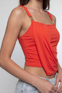 Raven Twist Strap Asymmetrical Blouse