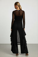 Elaine Fishnet Keyhole Side Slit Maxi Top