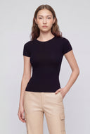 Seamless Textured Crew Neck T-Shirt