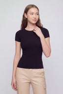 Seamless Textured Crew Neck T-Shirt
