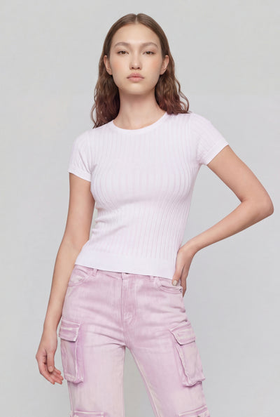Seamless Textured Crew Neck T-Shirt