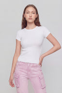 Seamless Textured Crew Neck T-Shirt