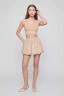 Paula Ribbed Seamless Notch Neck Top