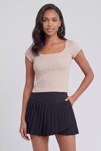 Jazlyn Ribbed Square Neck Crop Top