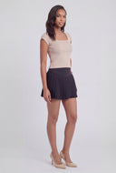 Jazlyn Ribbed Square Neck Crop Top