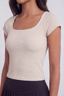 Jazlyn Ribbed Square Neck Crop Top