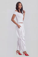 Slit Off The Shoulder Crop Top