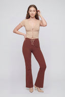 Lace-Up Front Bodice Crop Top