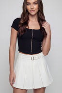Malaya Ribbed Hook and Eye Crop Top
