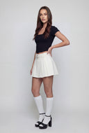 Malaya Ribbed Hook and Eye Crop Top