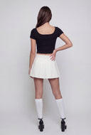 Malaya Ribbed Hook and Eye Crop Top