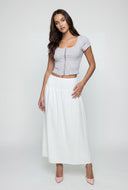Malaya Ribbed Hook and Eye Crop Top