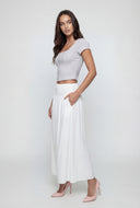 Malaya Ribbed Hook and Eye Crop Top