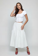 Malaya Ribbed Hook and Eye Crop Top