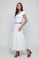Malaya Ribbed Hook and Eye Crop Top