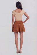 Malaya Ribbed Hook and Eye Crop Top