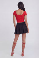Malaya Ribbed Hook and Eye Crop Top