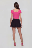 Malaya Ribbed Hook and Eye Crop Top