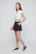 Ribbed V Neck Crop Top