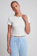Ditsy Floral Ribbed Crop Top
