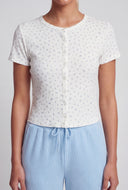 Ditsy Floral Ribbed Crop Top