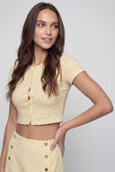 Ditsy Floral Ribbed Crop Top