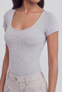 Zendaya Scoop Neck Curve Hugging Bodysuit
