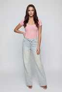 Zendaya Scoop Neck Curve Hugging Bodysuit