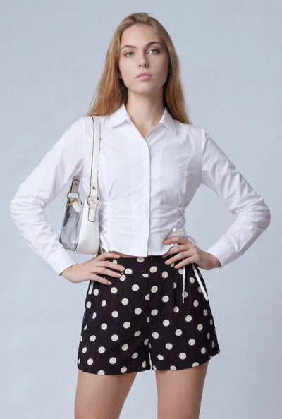 Poplin Lace Up Shirt