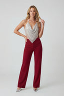 Glam Metallic Mesh Halter Top